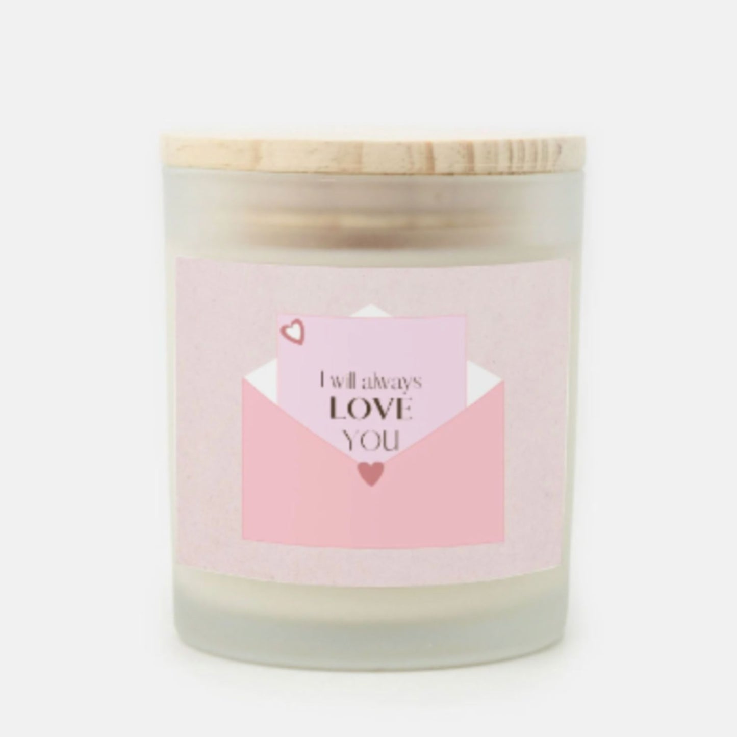 I Will Always Love You Candle Premium Non-Toxic Wood Wick Candle Frosted Glass (Hand Poured 11 oz)
