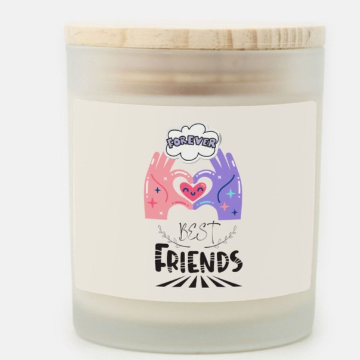 Forever Best Friend Candle Premium Non-Toxic Wood Wick Candle Frosted Glass (Hand Poured 11 oz)