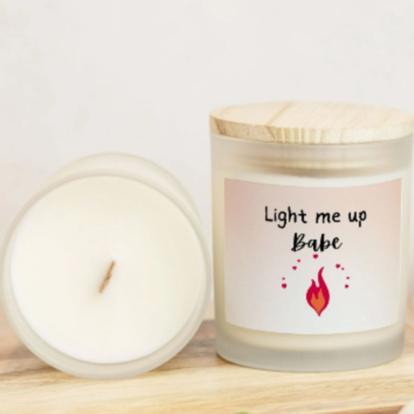 Light Me Up Dirty Talk Candle Premium Non-Toxic Wood Wick Candle Frosted Glass (Hand Poured 11 oz)