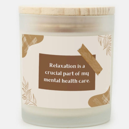 Relaxation Candle Premium Non-Toxic Wood Wick Candle Frosted Glass (Hand Poured 11 oz)