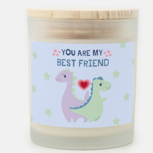 You Are My Best Friend Candle Premium Non-Toxic Wood Wick Candle Frosted Glass (Hand Poured 11 oz)