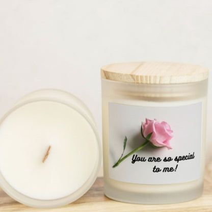 You Are So Special To Me Candle Premium Non-Toxic Wood Wick Candle Frosted Glass (Hand Poured 11 oz)