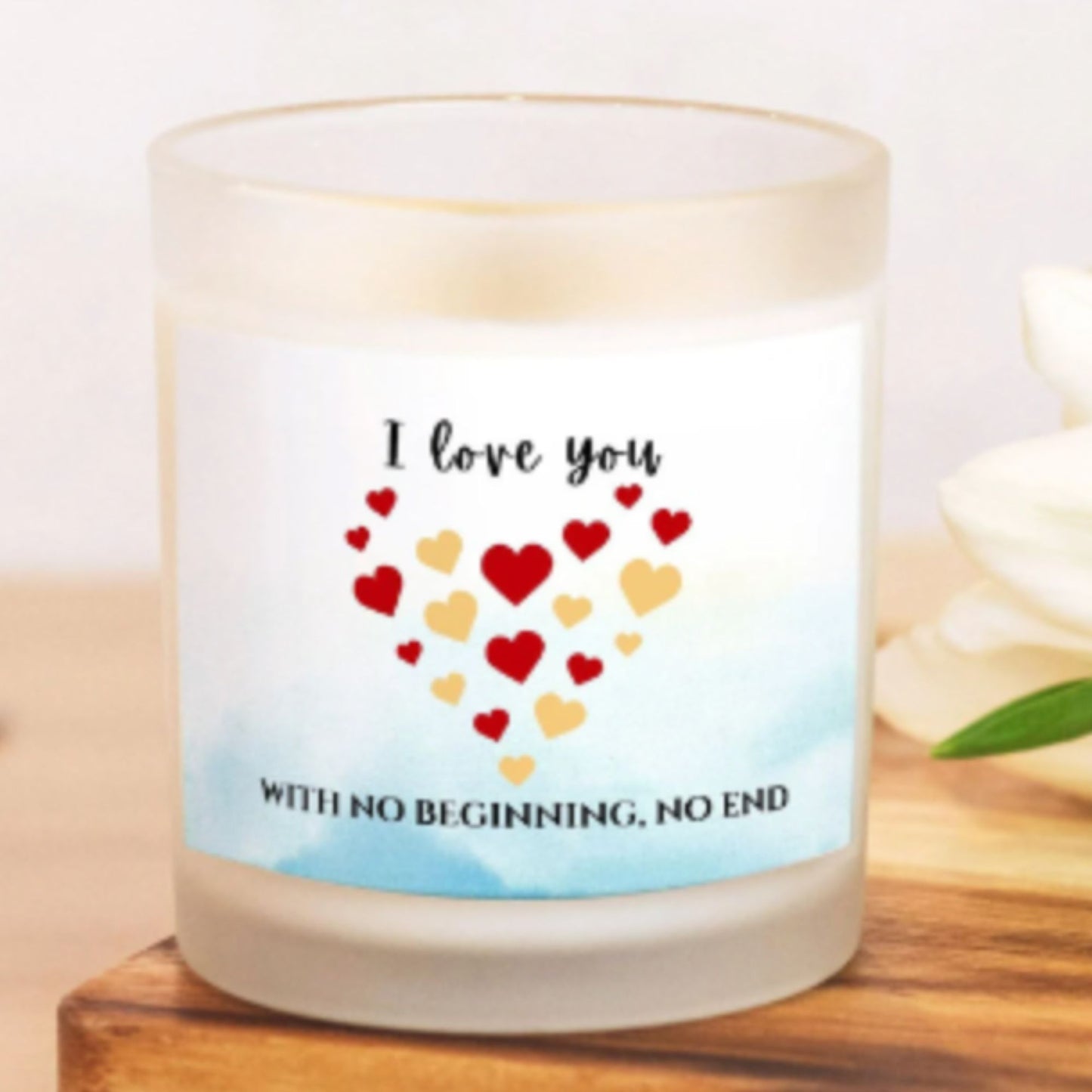 Real Love Candle Premium Non-Toxic Wood Wick Candle Frosted Glass (Hand Poured 11 oz)